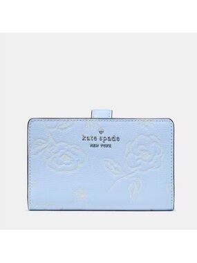 Kate Spade Floral Embossed Medium Bifold Wallet, North Star
Blue NEW NWT